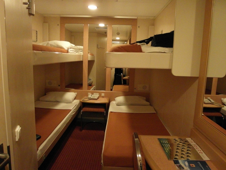 Cabin on board of Blue Star ferry