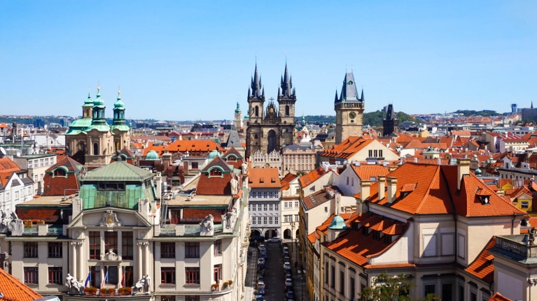 czech republic prague view from klementinum other side