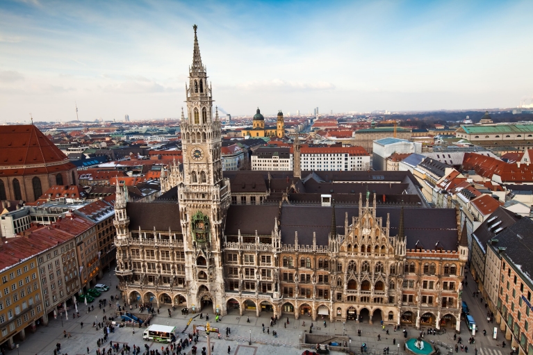 Scenic view of the church at Marienplatz, Munich, Germany