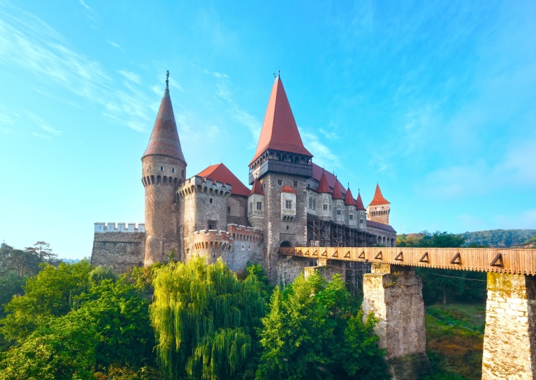 Corvin Castle and its drawbridge