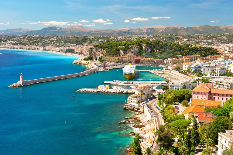 The city of Nice on the French Riviera