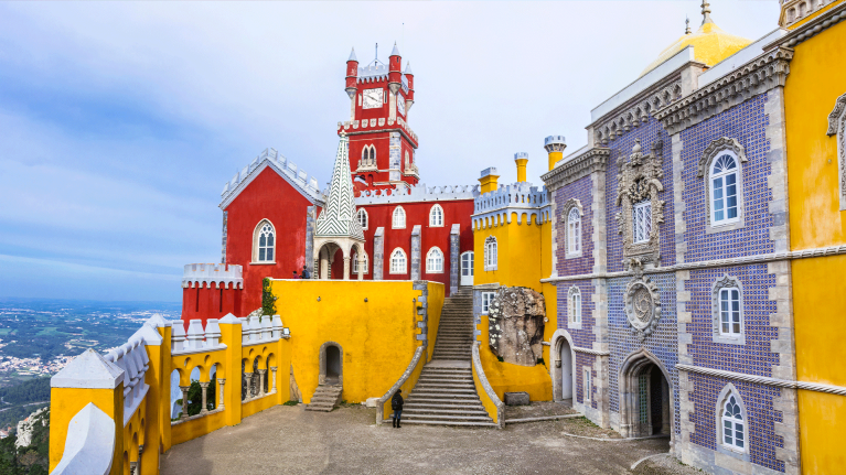 Colourful Pena Palace in Sintra, Portugal